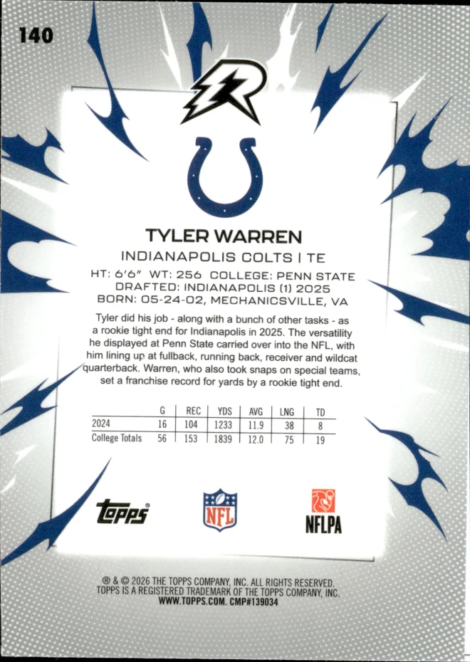 Tyler Warren card back