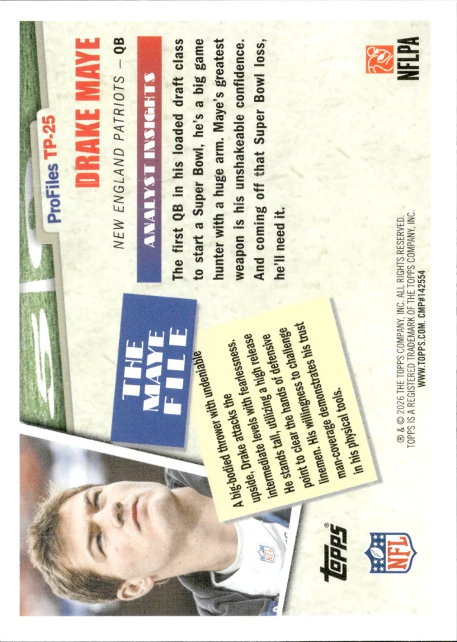 Drake Maye card back