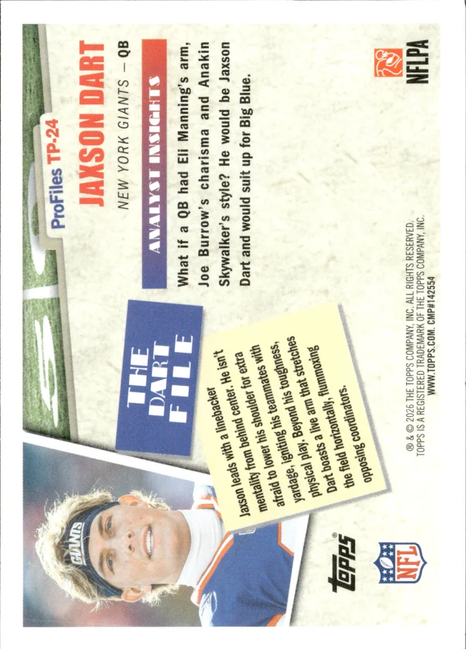 Jaxson Dart card back