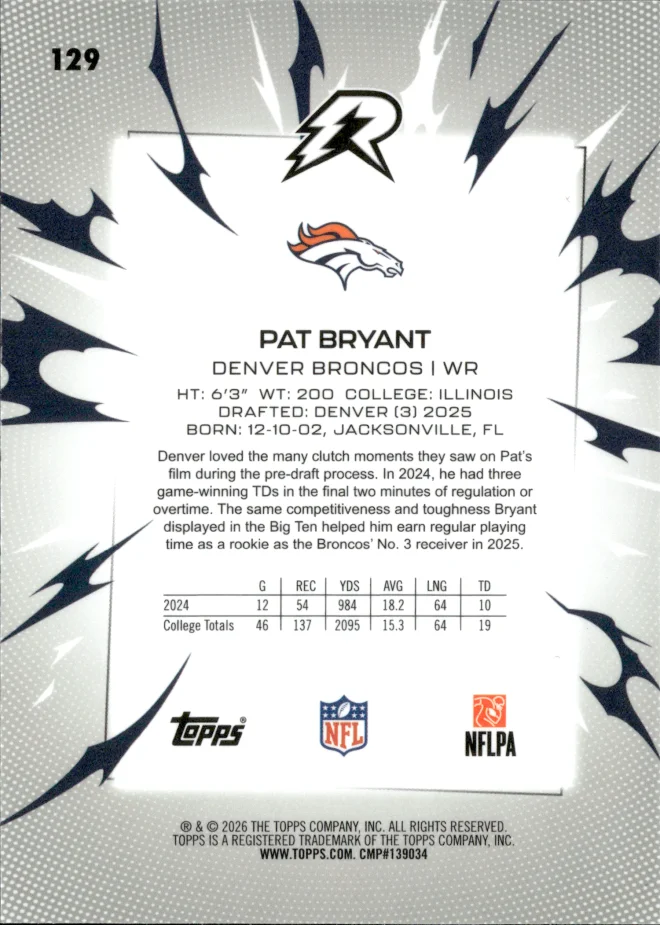 Pat Bryant card back