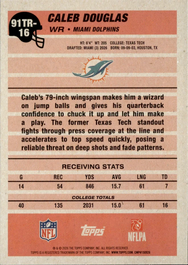 Caleb Douglas card back