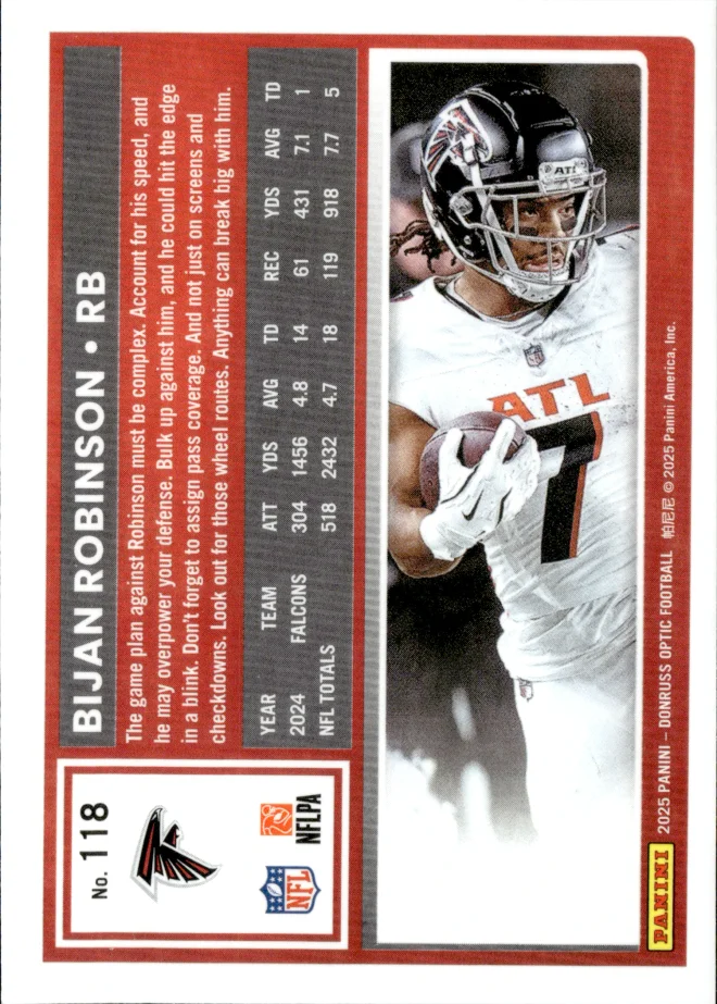 Bijan Robinson card back