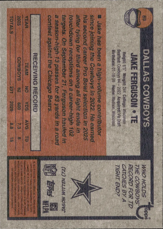Jake Ferguson card back