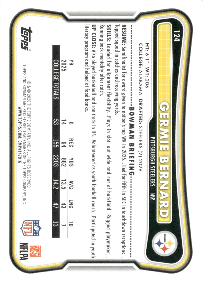 Germie Bernard card back
