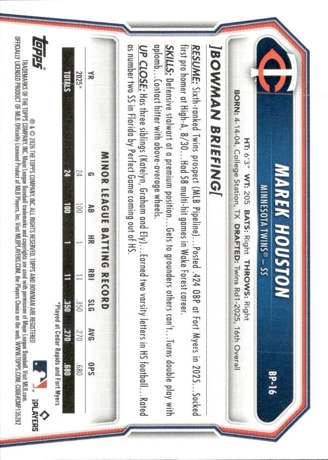 Marek Houston card back