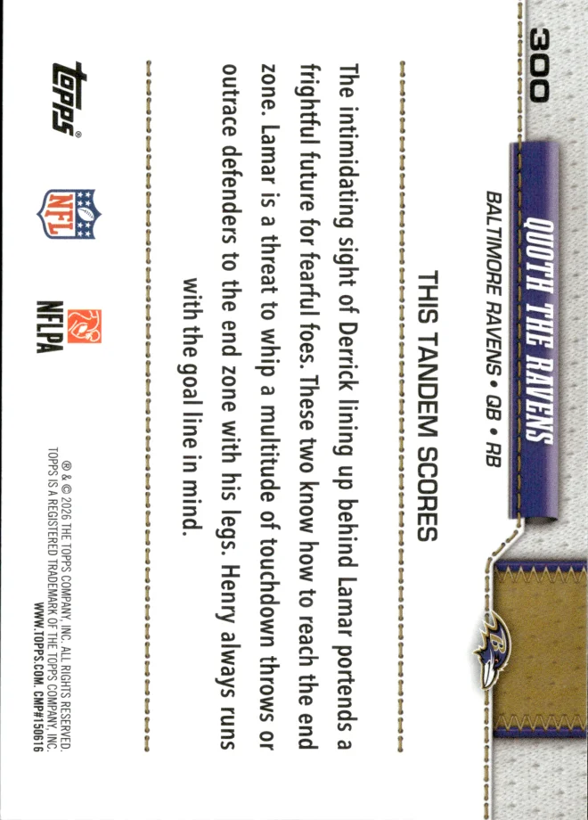 Lamar Jackson / Derrick Henry card back