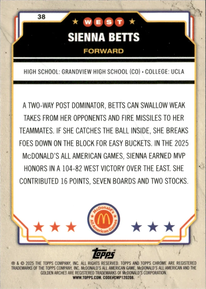 Sienna Betts card back