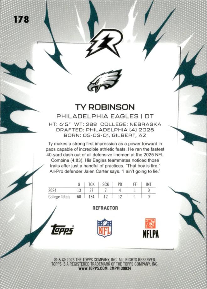 Ty Robinson card back