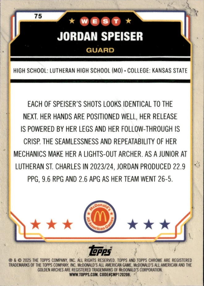 Jordan Speiser card back