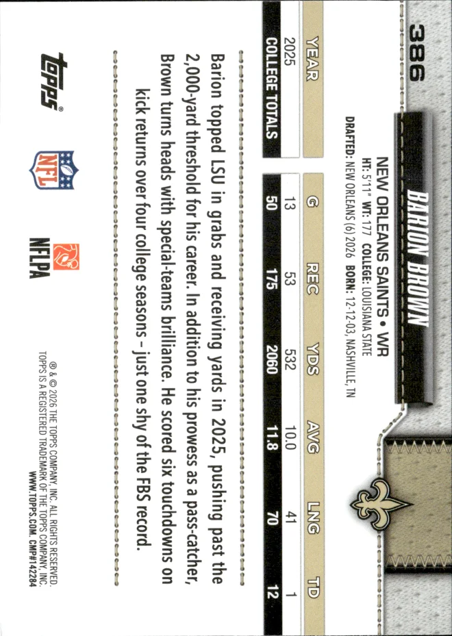 Barion Brown card back
