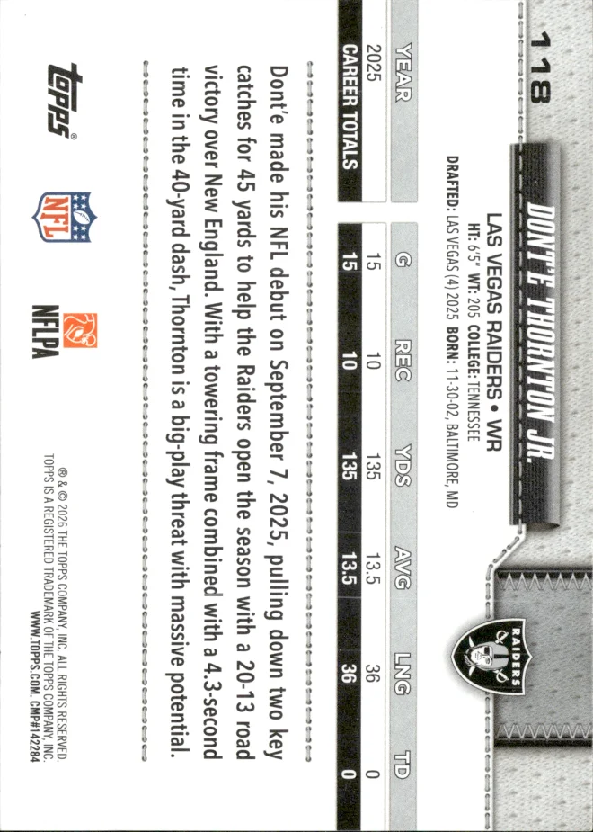 Dont'e Thornton Jr. card back