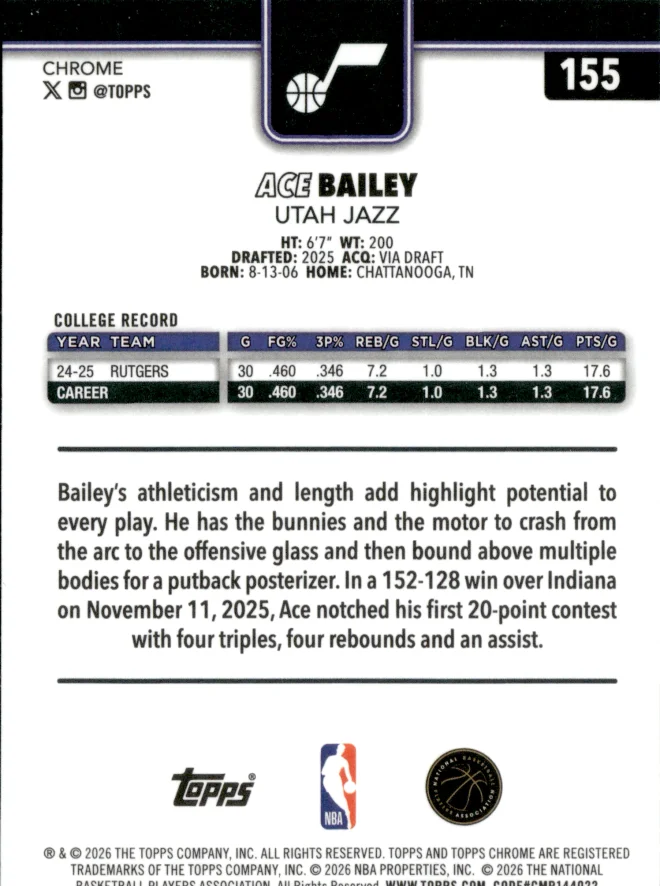 Ace Bailey card back