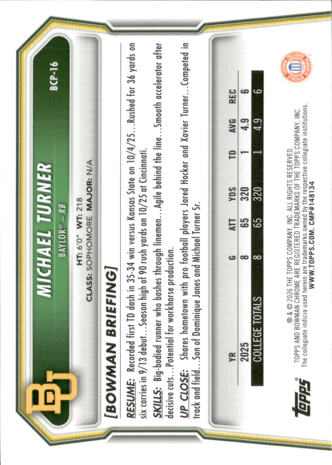 Michael Turner card back