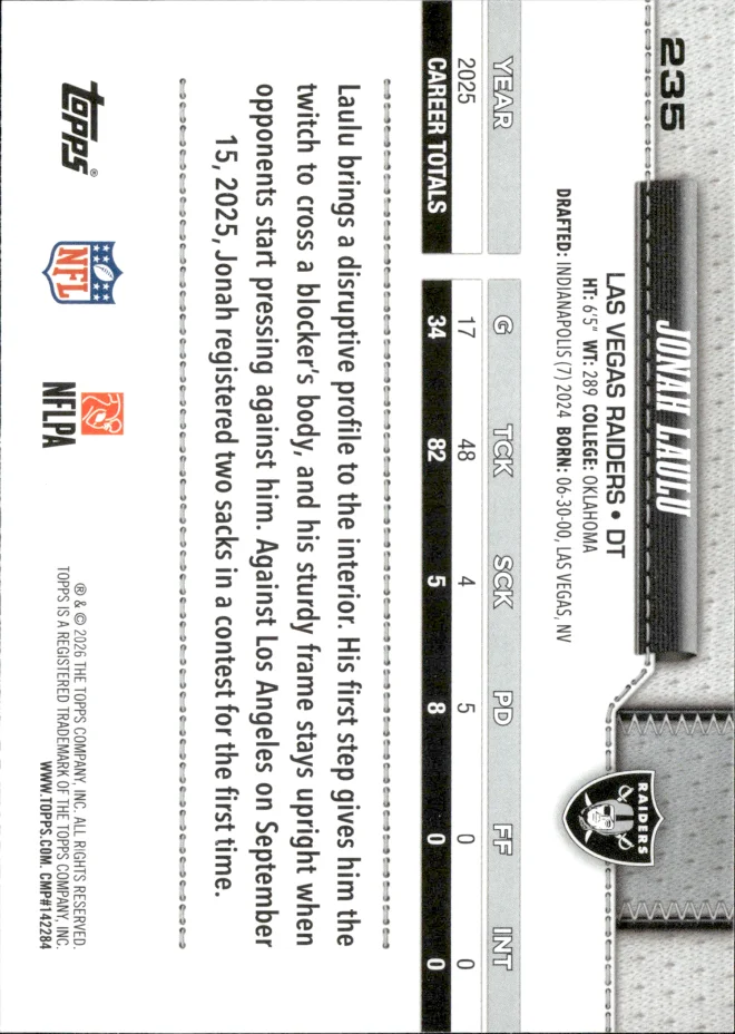 Jonah Laulu card back