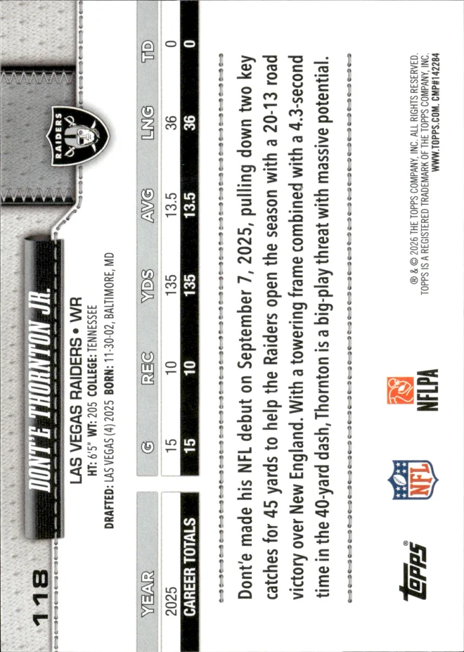 Dont'e Thornton Jr. card back