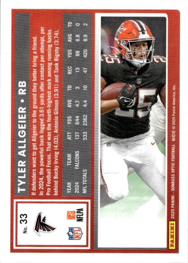 Tyler Allgeier card back