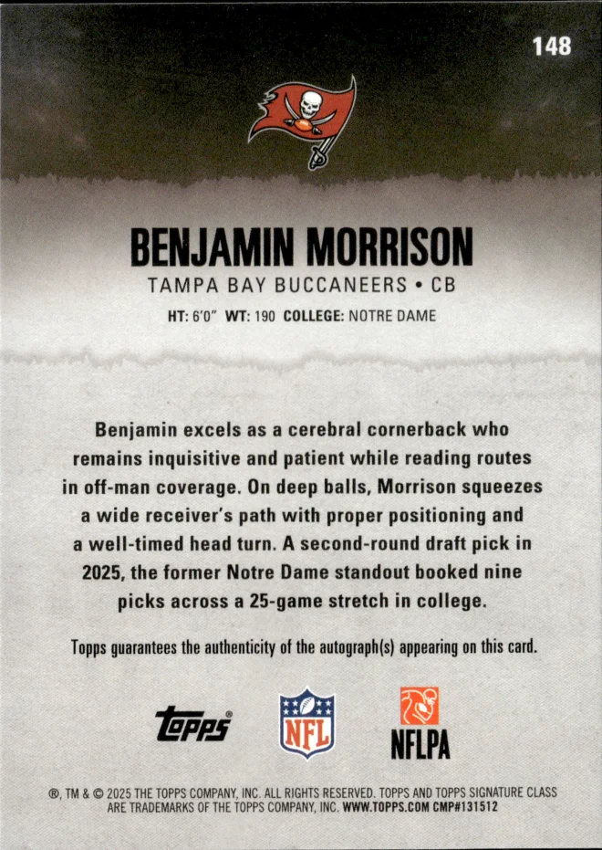 Benjamin Morrison card back
