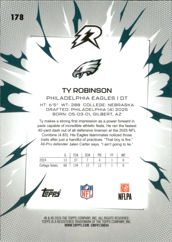 Ty Robinson card back