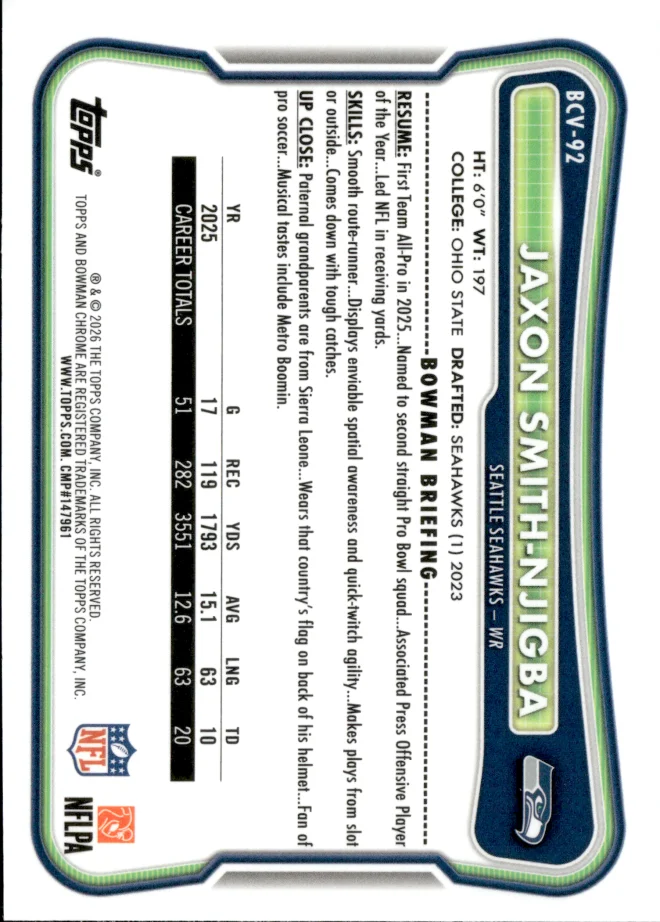 Jaxon Smith-Njigba card back