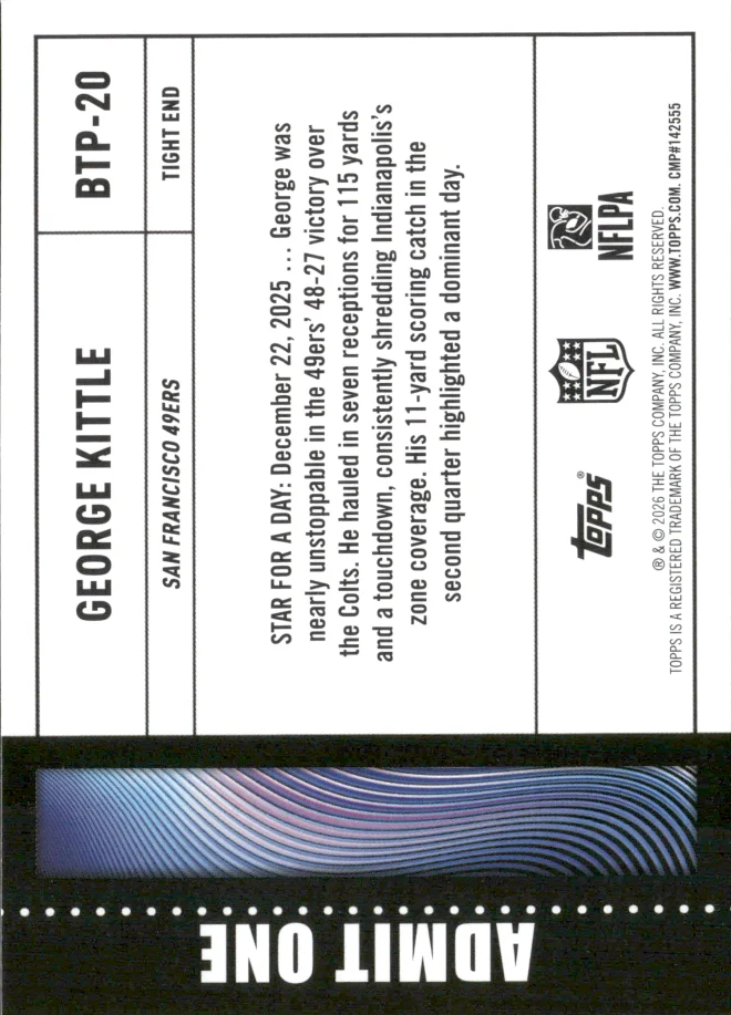George Kittle card back