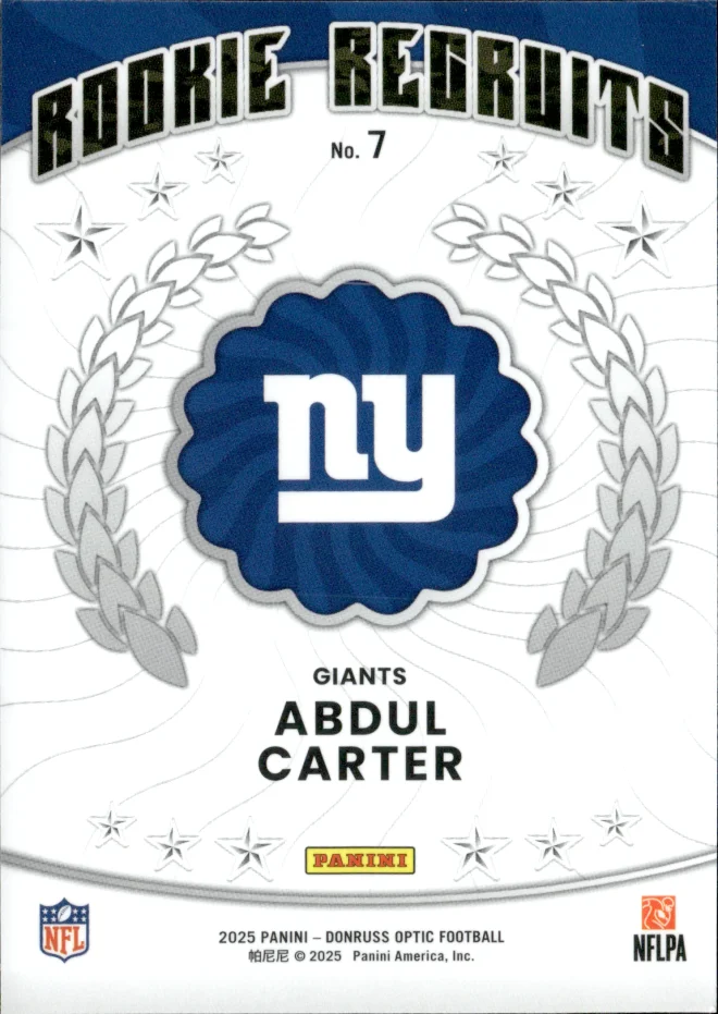 Abdul Carter card back
