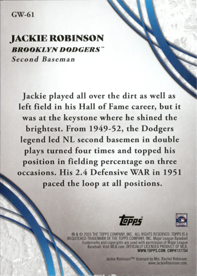 Jackie Robinson card back