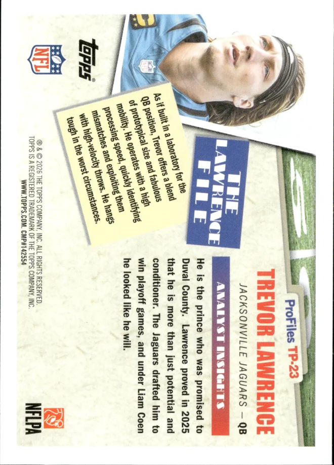 Trevor Lawrence card back
