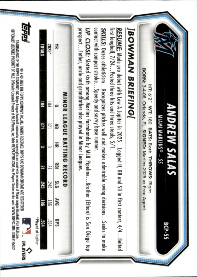 Andrew Salas card back