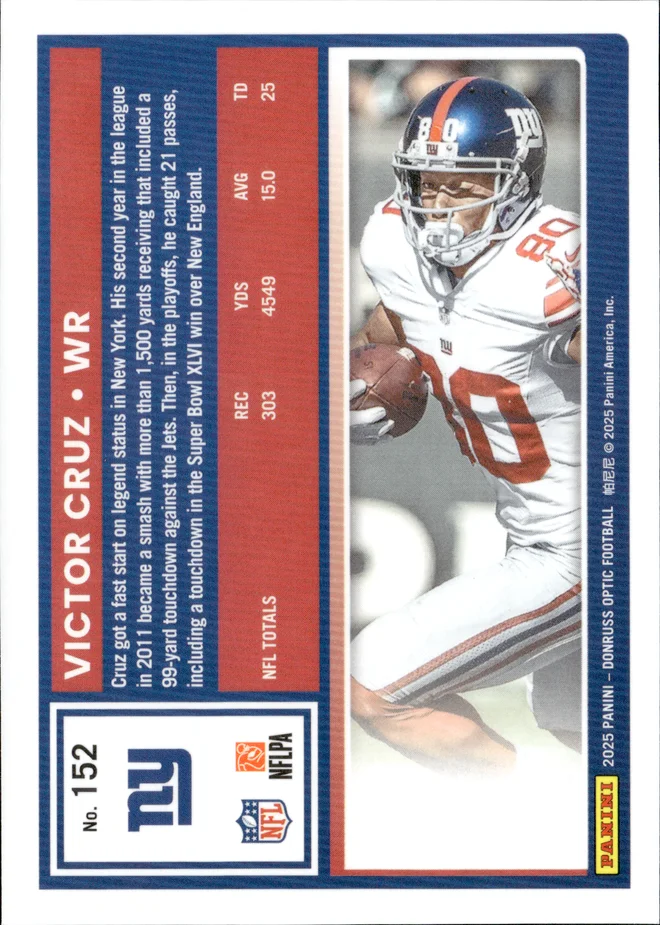 Victor Cruz card back