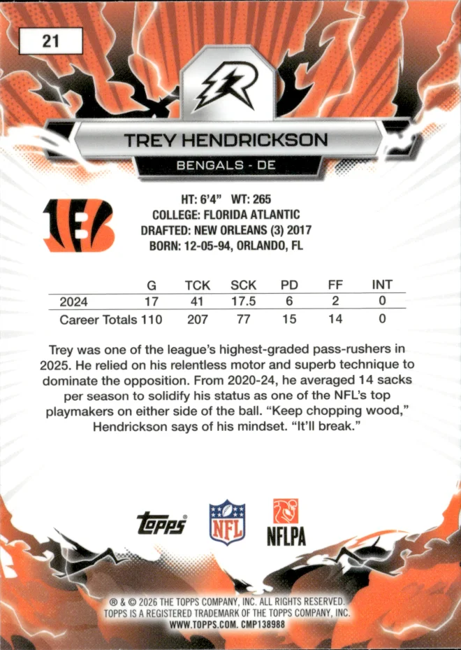 Trey Hendrickson card back