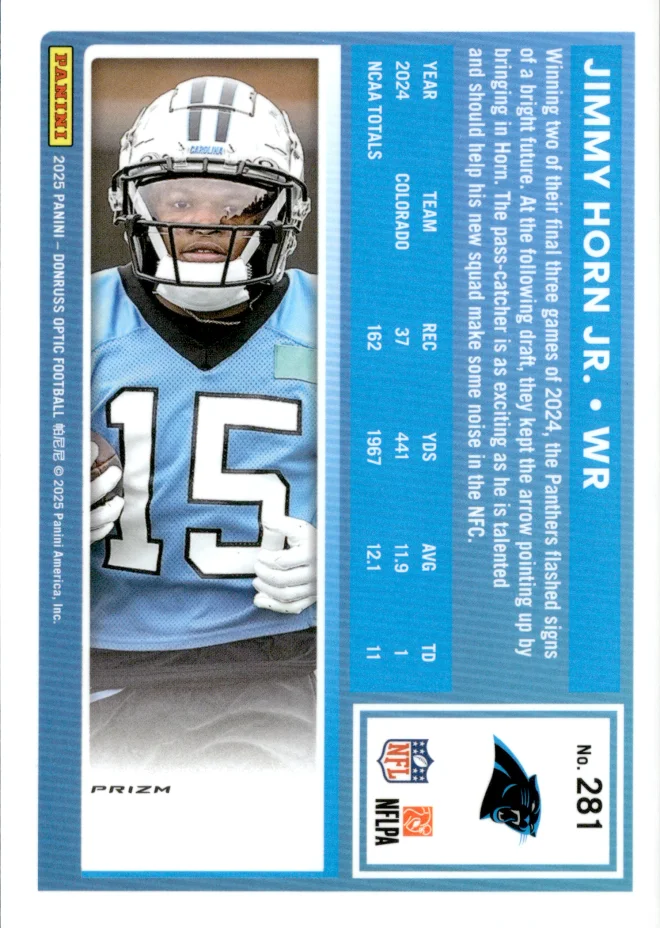 Jimmy Horn Jr. card back