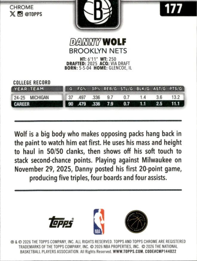 Danny Wolf card back