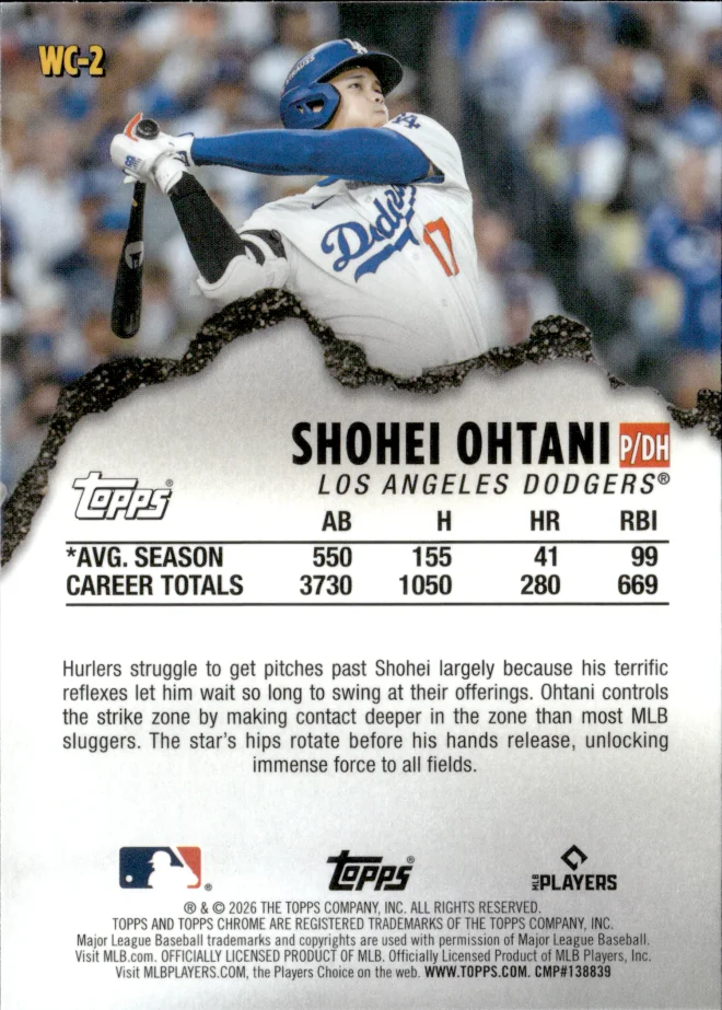 Shohei Ohtani card back