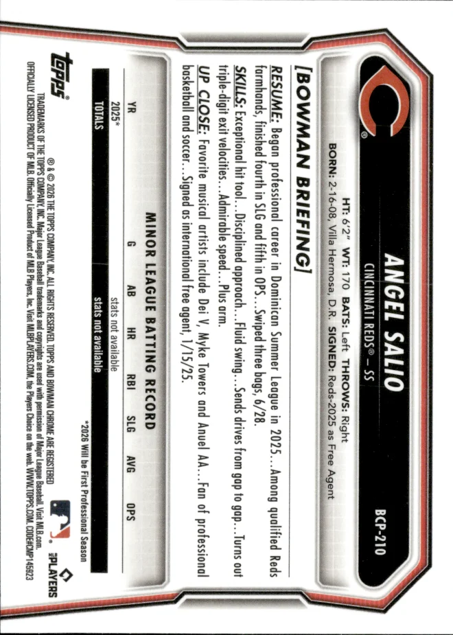 Angel Salio card back