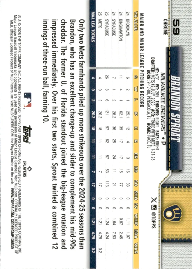 Brandon Sproat card back