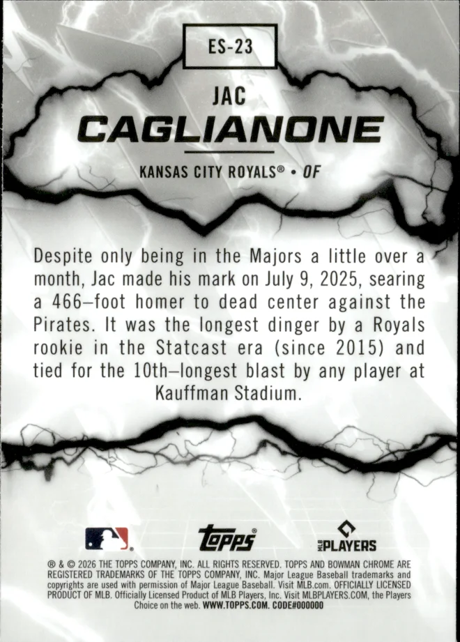 Jac Caglianone card back
