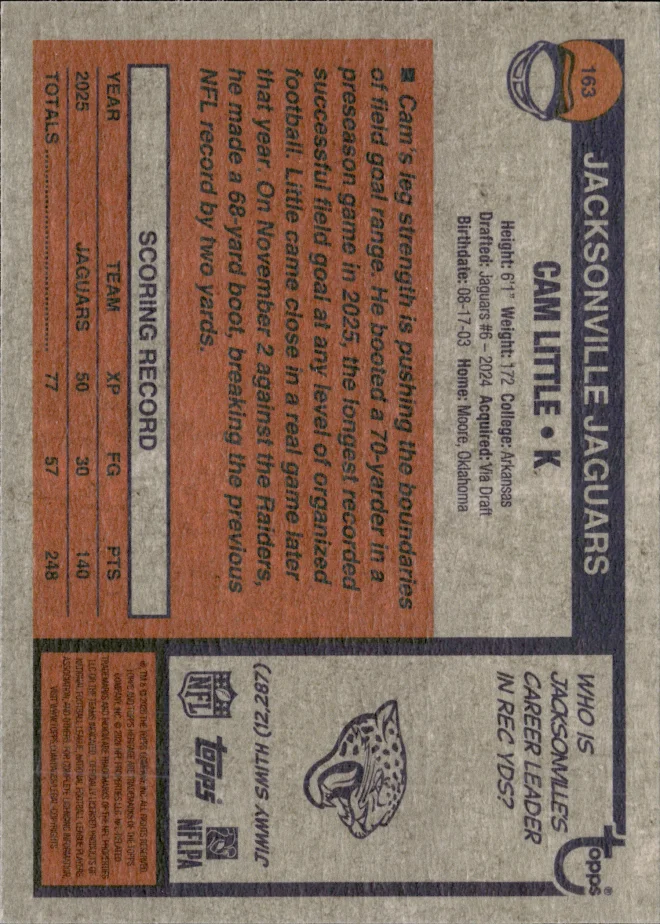 Cam Little card back