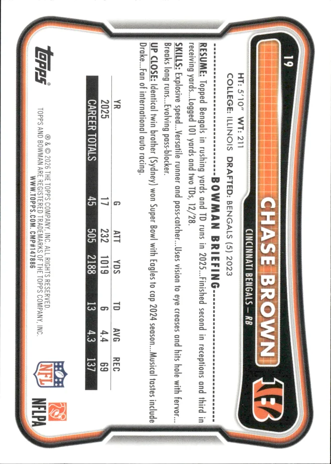 Chase Brown card back
