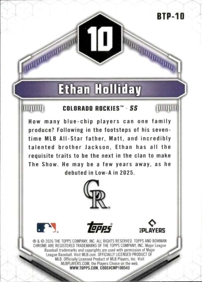 Ethan Holliday card back