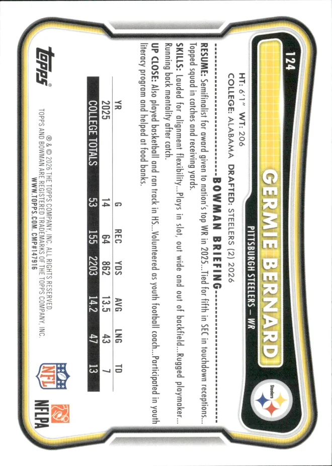 Germie Bernard card back