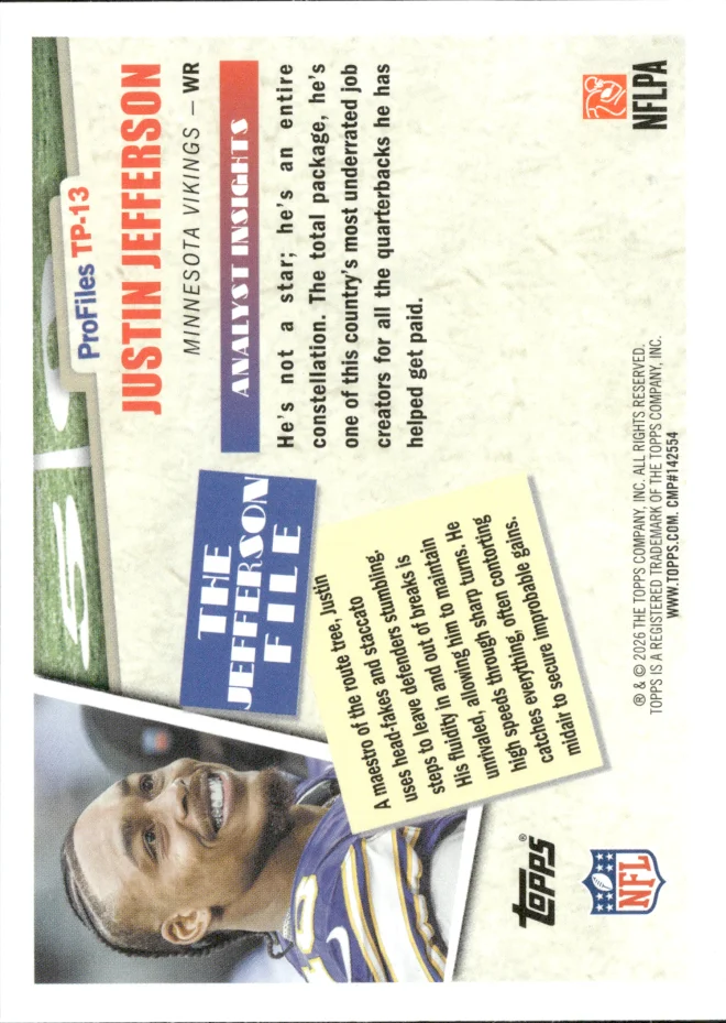 Justin Jefferson card back