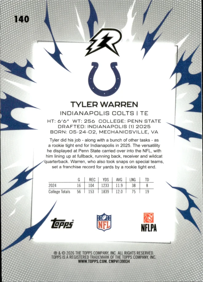 Tyler Warren card back