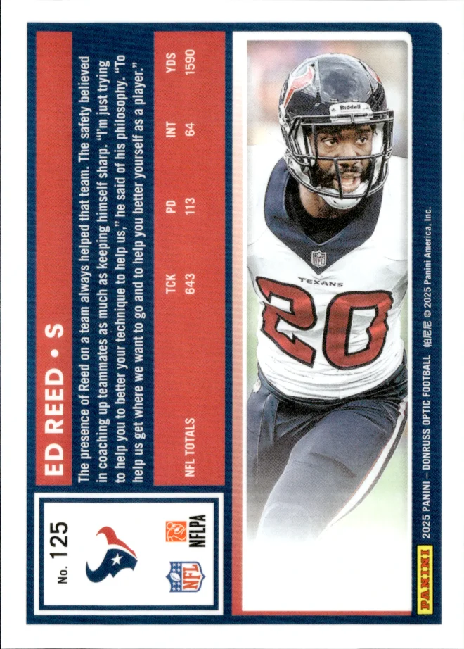 Ed Reed card back