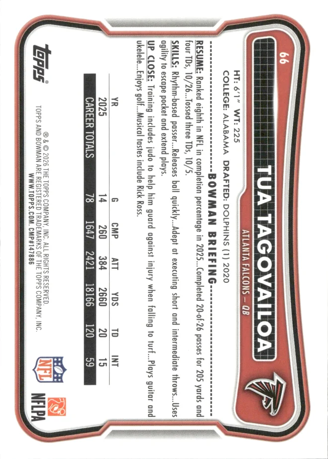 Tua Tagovailoa card back