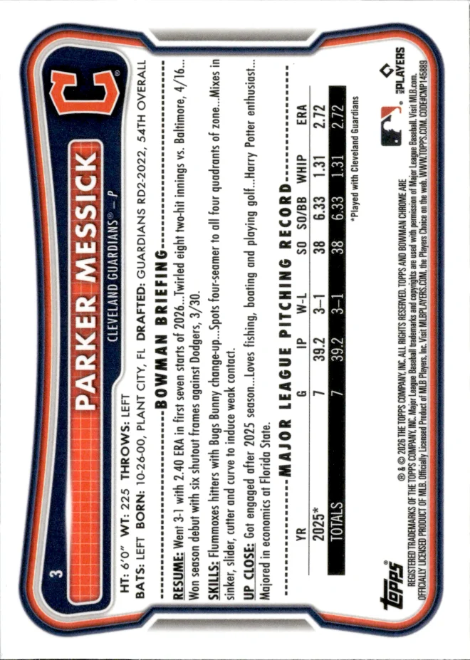 Parker Messick card back