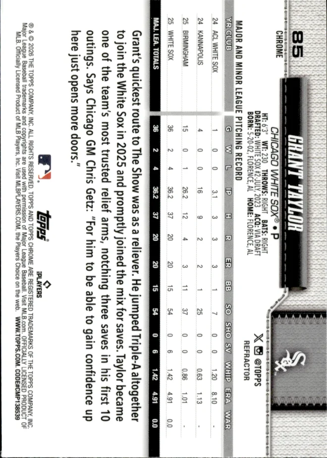 Grant Taylor card back