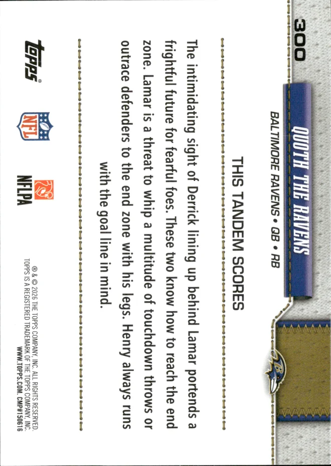 Lamar Jackson / Derrick Henry card back