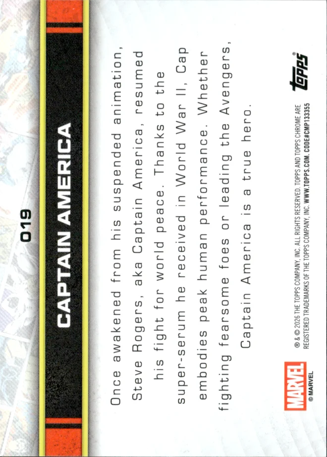 Captain America card back