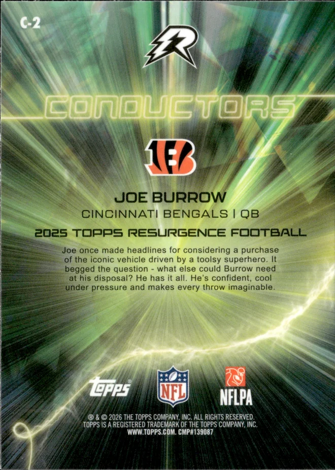 Joe Burrow card back