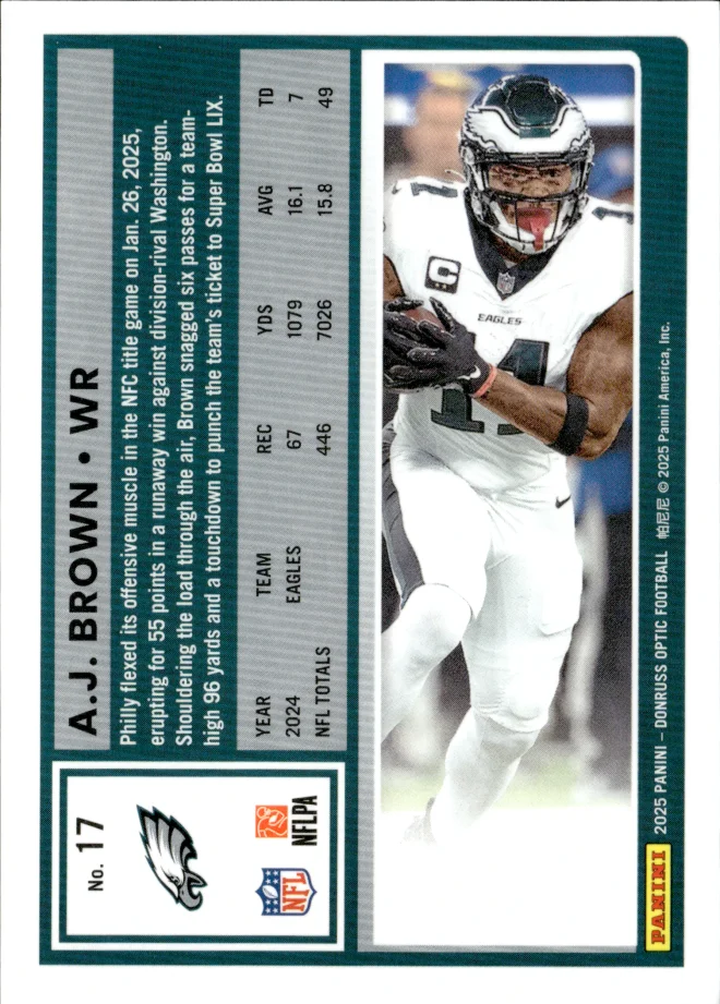 A.J. Brown card back
